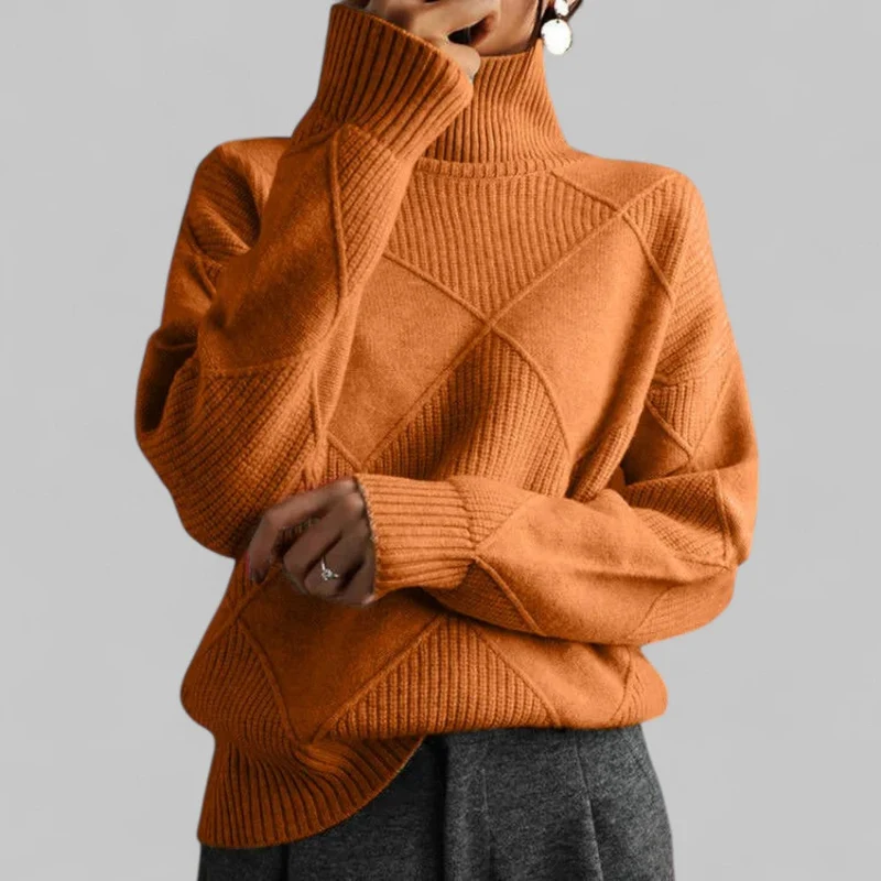 Susanne | Rollkragen Locker Geschnittener Pullover für Damen