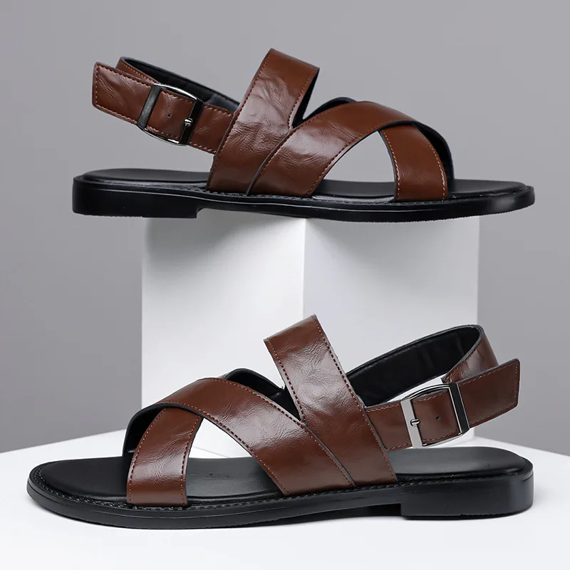 Max | Klassische Ledersandalen Herren Chic