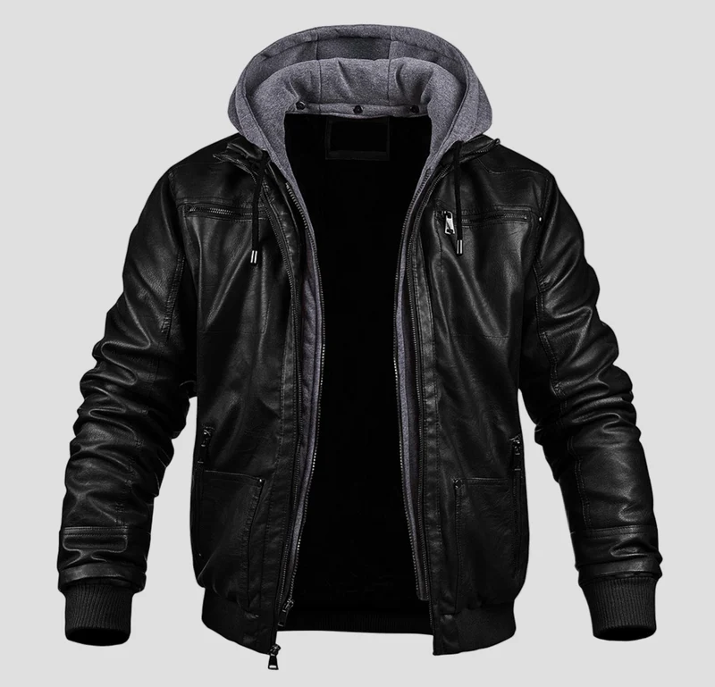 Übergangsjacke Herren | Bomberjacke Herren | Kapuzeneinsatz & sichere Reißverschlusstaschen