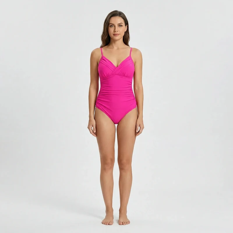 Badeanzug Damen | Raffung in der Taille & Figurformender Sitz