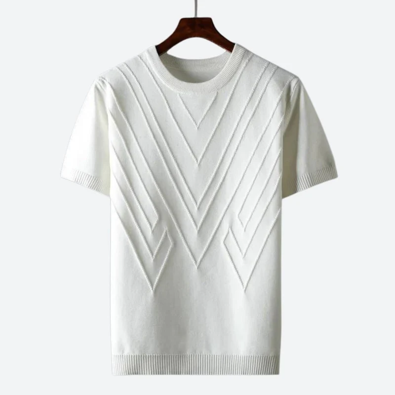 Texturierter Strick T-Shirt Herren | Struktur-Design & Atmungsaktiver Komfort