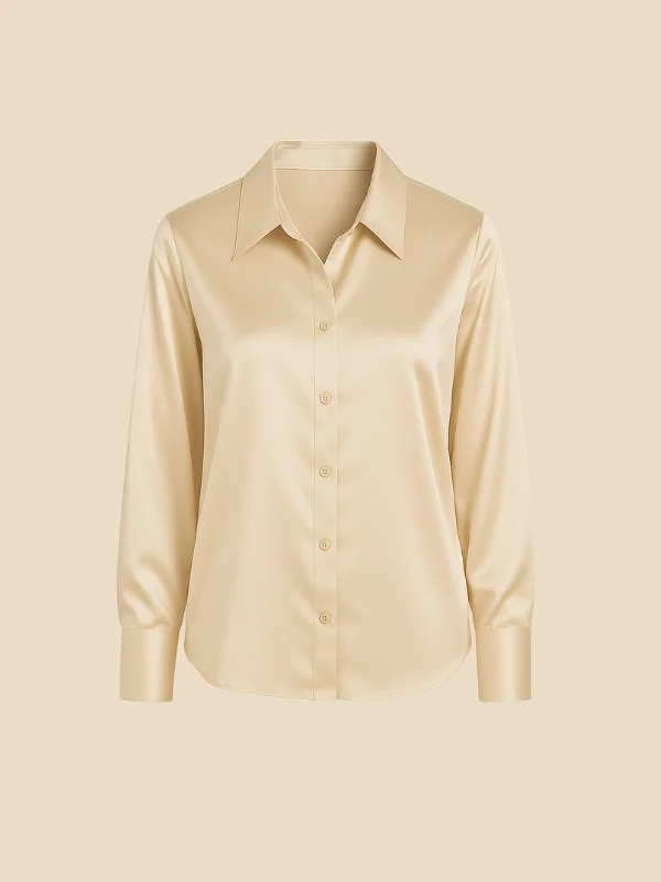Damenbluse | Klassischer Hemdkragen & eleganter Fall