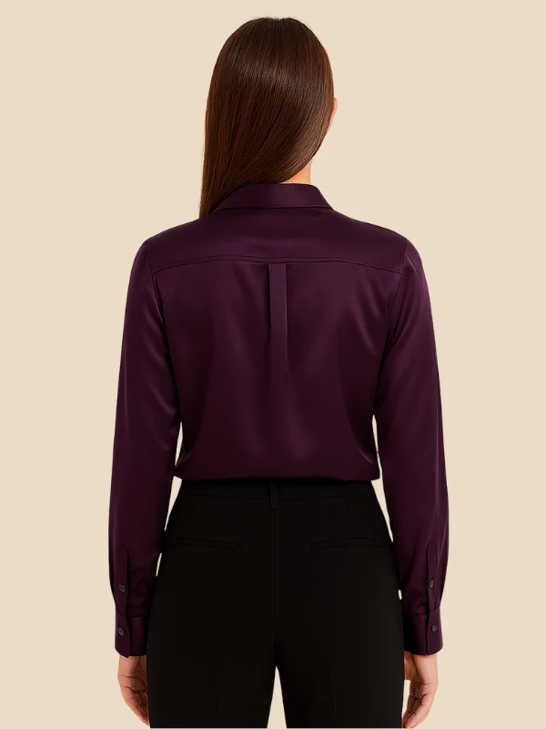 Damenbluse | Klassischer Hemdkragen & eleganter Fall