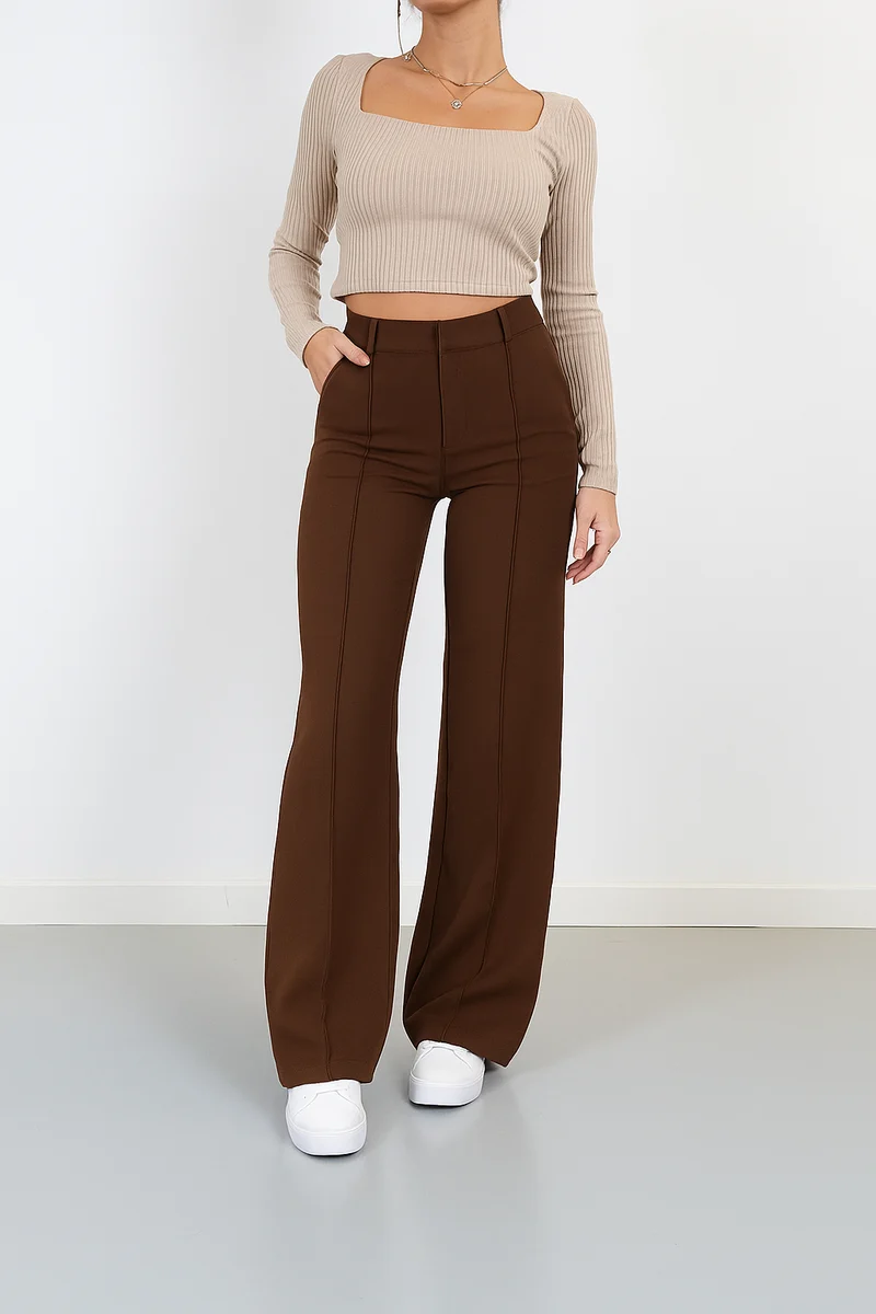 Damenhose | Hohe Taille & Gerade Beine