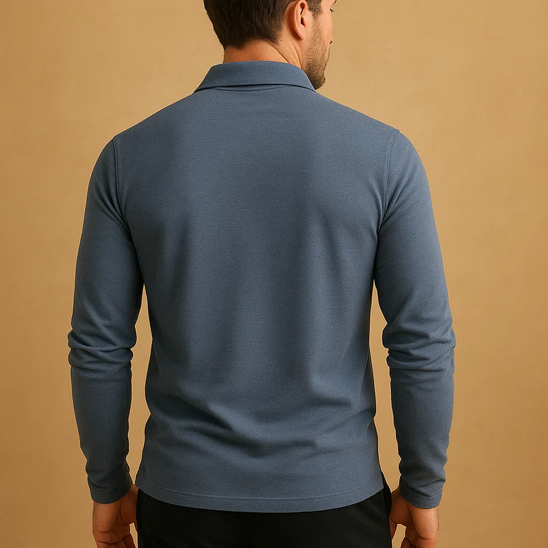 Poloshirt Herren | Langarm-Komfort & gepflegter Kragen