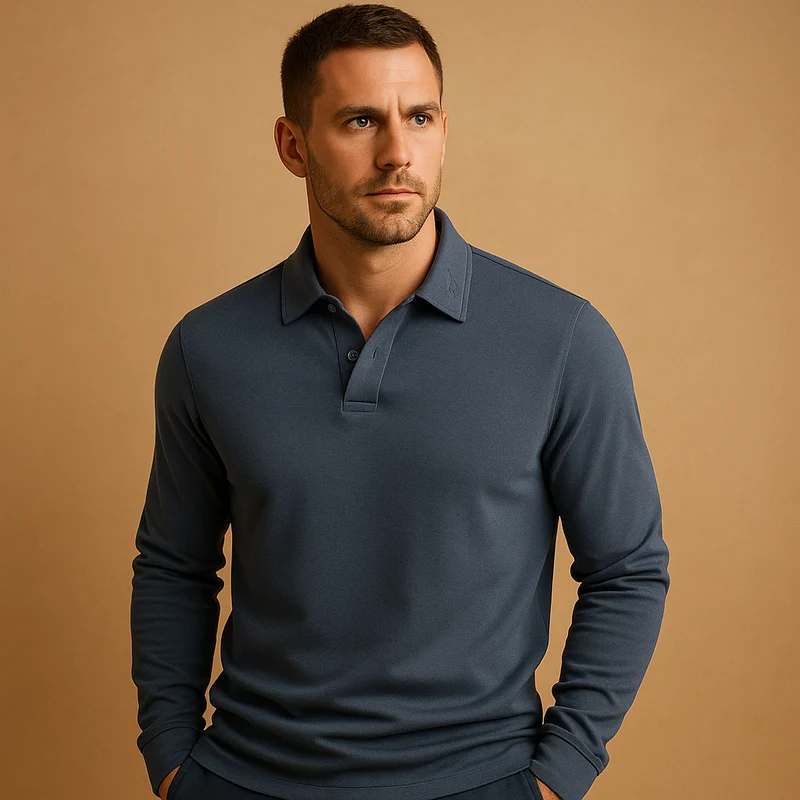 Poloshirt Herren | Langarm-Komfort & gepflegter Kragen