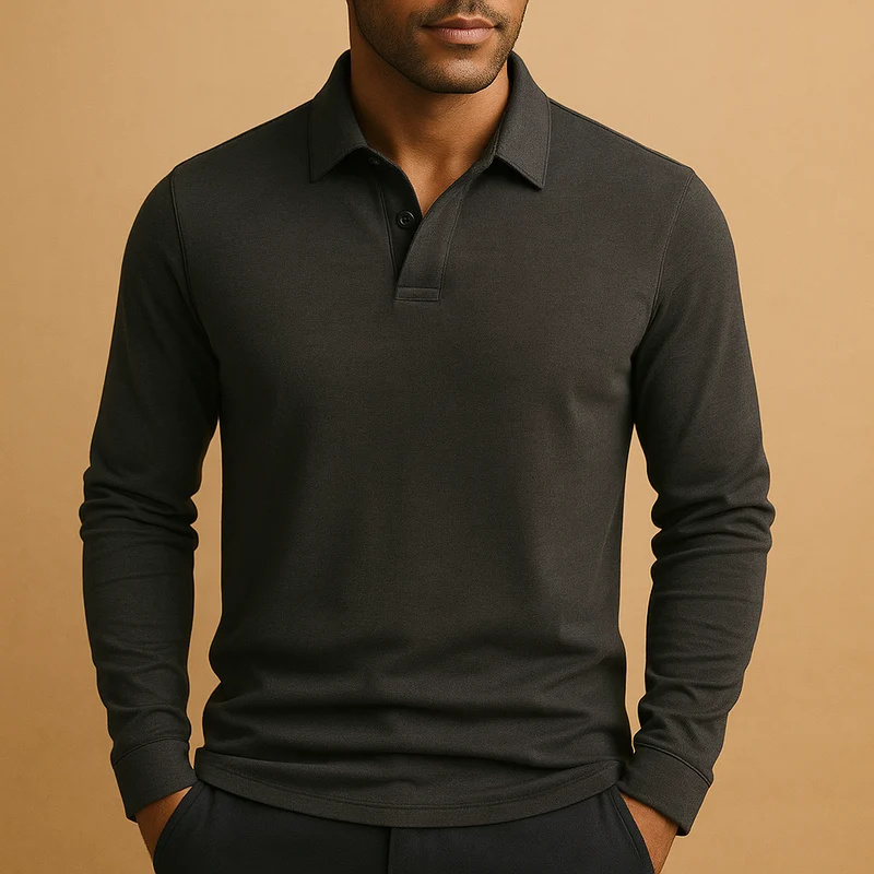 Poloshirt Herren | Langarm-Komfort & gepflegter Kragen