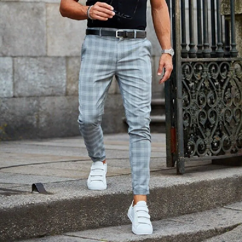 Chinohose Herren | Kariertes Design & schlanke Silhouette