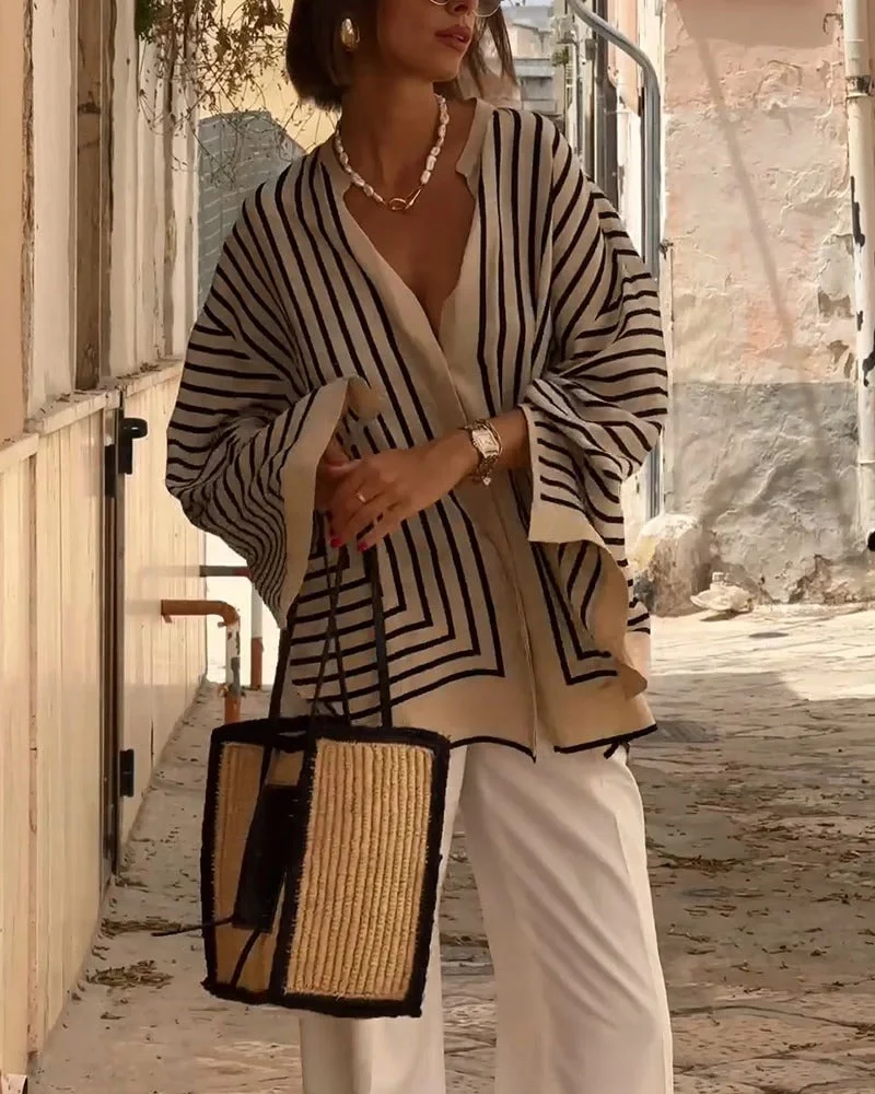 Bianca | Leichte und weiche Bluse mit Streifen
