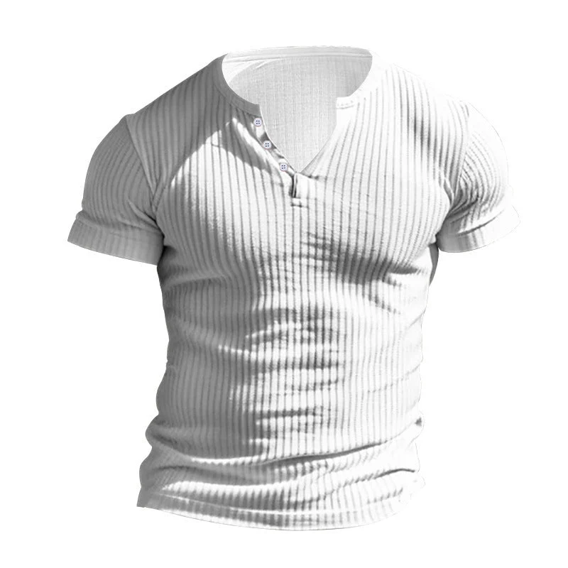 Henley Shirt Herren | Slim-Fit Ripp-Struktur für Sport & Alltag