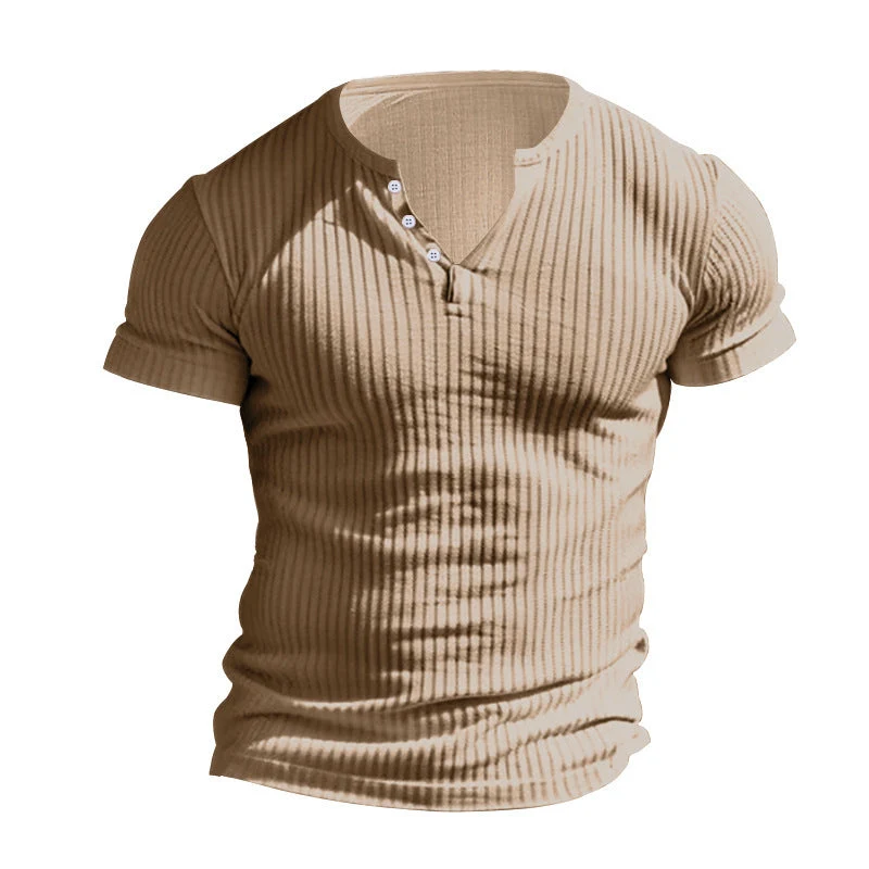 Henley Shirt Herren | Slim-Fit Ripp-Struktur für Sport & Alltag