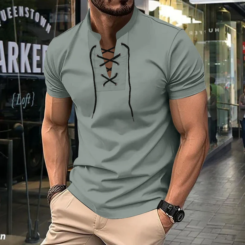Henley Shirt Herren | Schnürausschnitt & Slim-Fit für Streetwear-Look