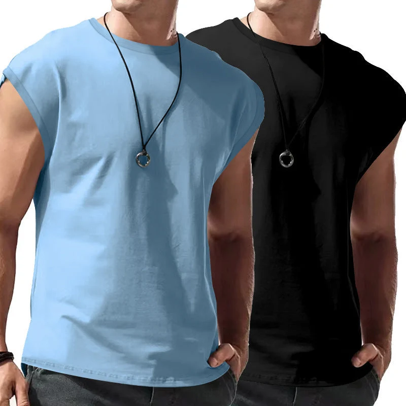 Ärmelloses Shirt Herren | 2er-Pack Muscle-Tanktop für Gym & Alltag