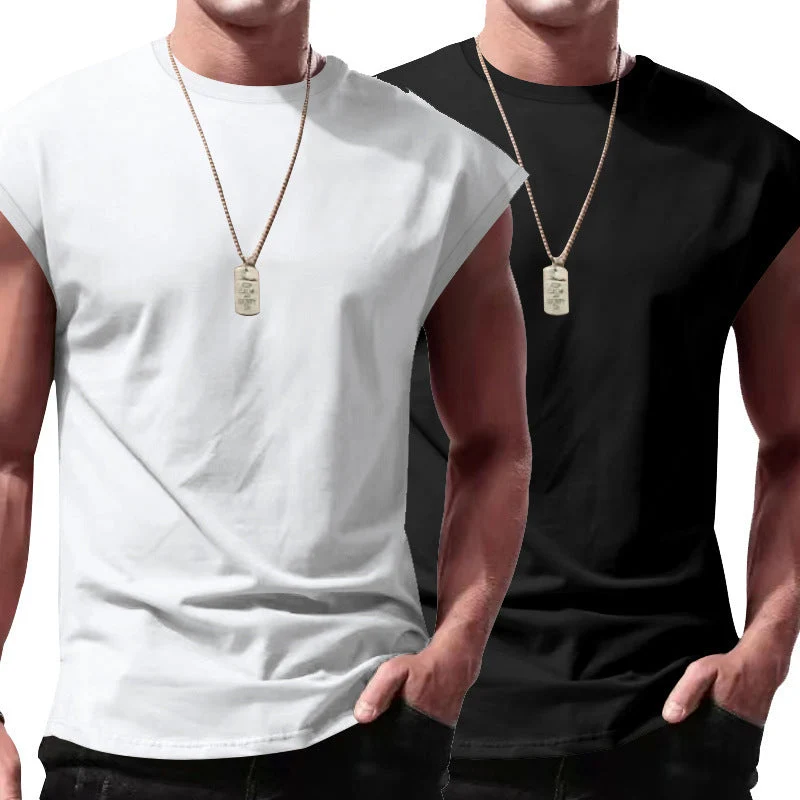 Ärmelloses Shirt Herren | 2er-Pack Muscle-Tanktop für Gym & Alltag