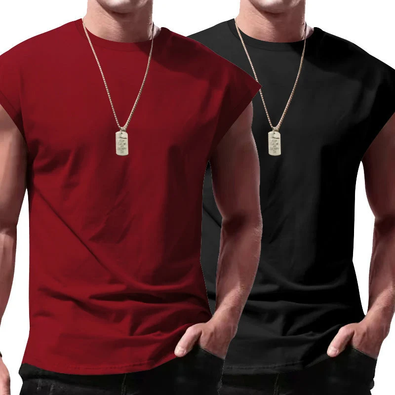 Ärmelloses Shirt Herren | 2er-Pack Muscle-Tanktop für Gym & Alltag