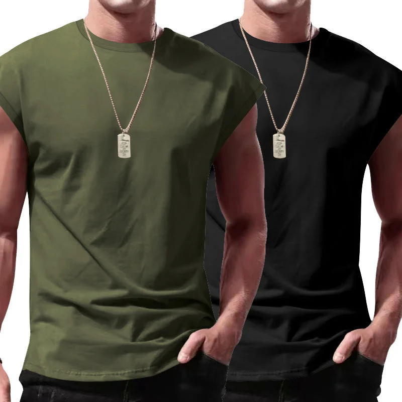 Ärmelloses Shirt Herren | 2er-Pack Muscle-Tanktop für Gym & Alltag