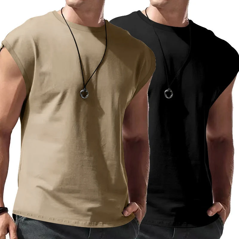 Ärmelloses Shirt Herren | 2er-Pack Muscle-Tanktop für Gym & Alltag