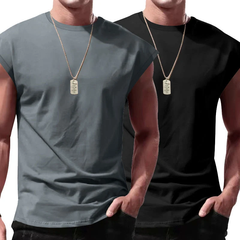Ärmelloses Shirt Herren | 2er-Pack Muscle-Tanktop für Gym & Alltag