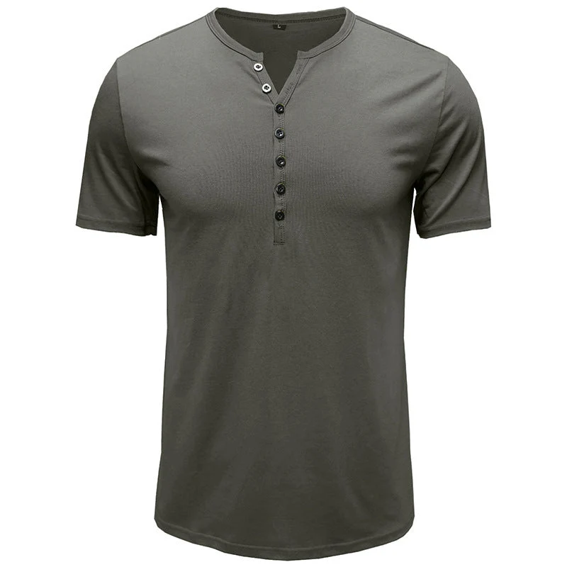 Henley Shirt Herren | Klassisches Kurzarm-Shirt mit Knopfleiste