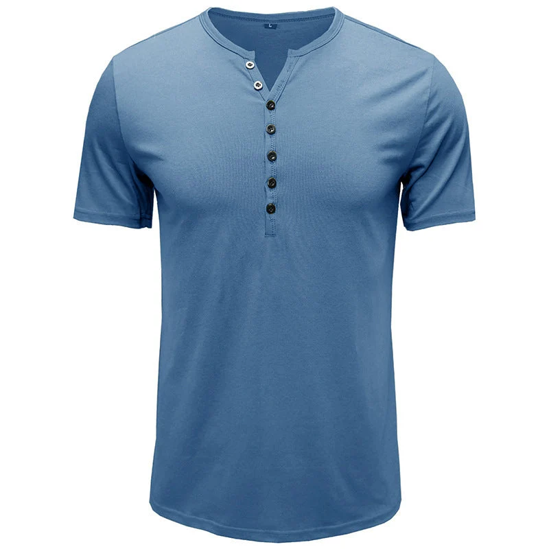 Henley Shirt Herren | Klassisches Kurzarm-Shirt mit Knopfleiste