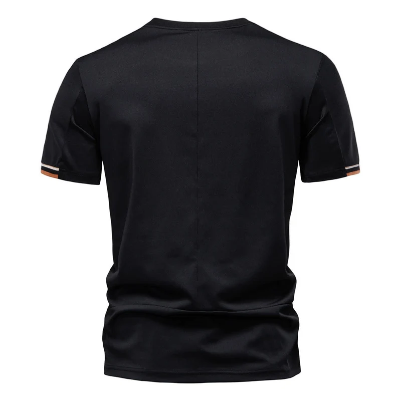 Kurzarm T Shirt Herren | Sportliches Crew-Neck mit Logo-Stickerei