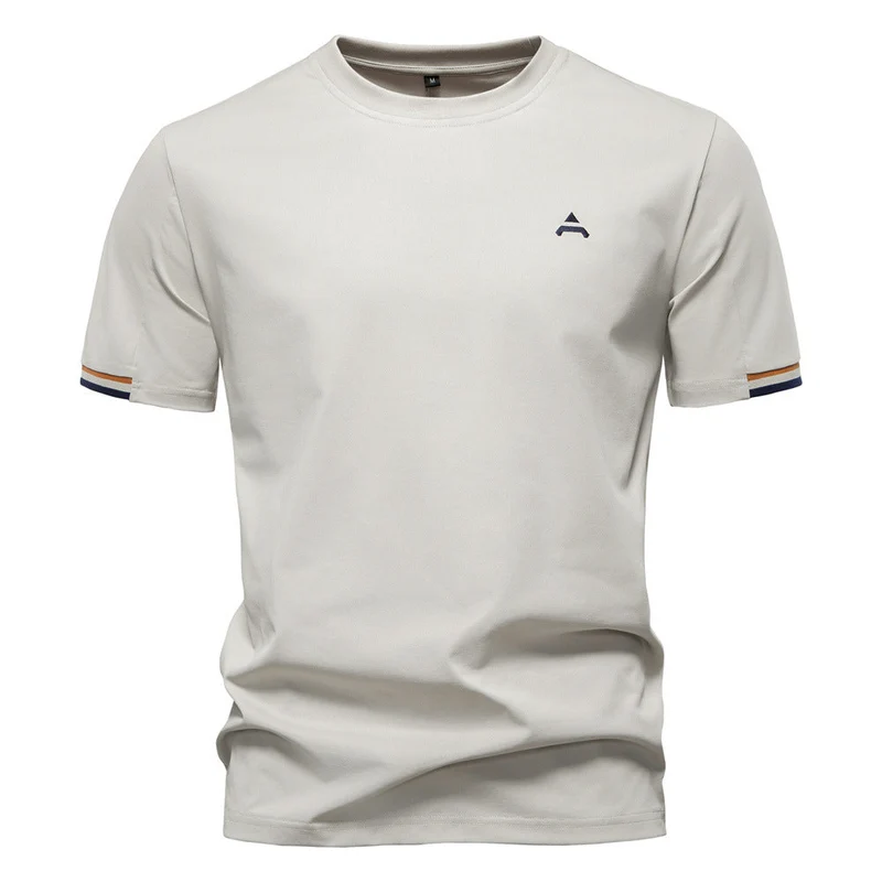 Kurzarm T Shirt Herren | Sportliches Crew-Neck mit Logo-Stickerei