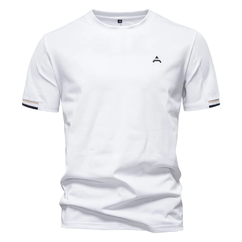 Kurzarm T Shirt Herren | Sportliches Crew-Neck mit Logo-Stickerei