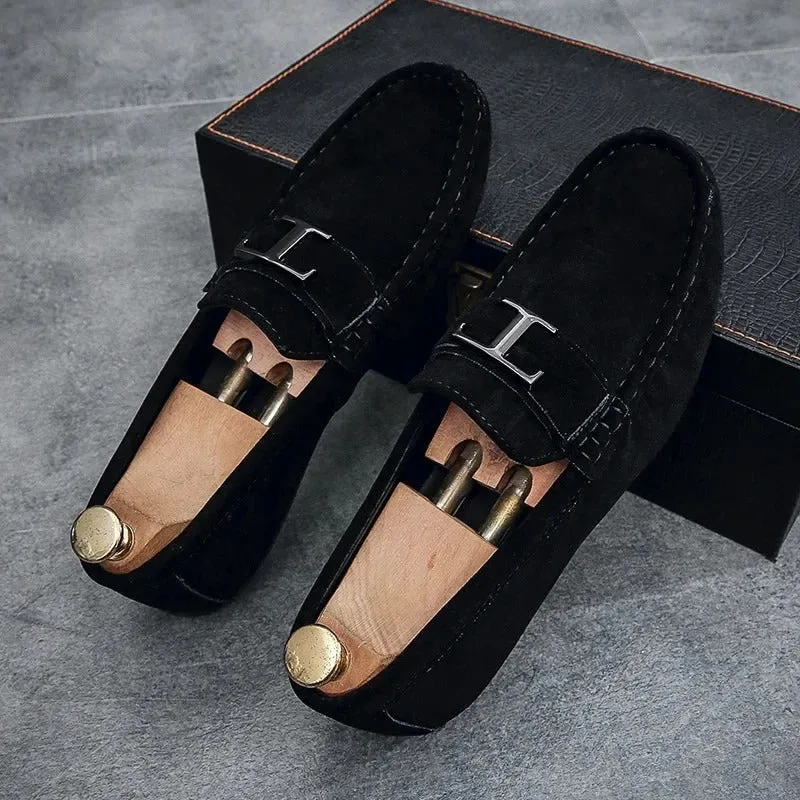 Loafers Herren | Wildleder-Slipper mit Metall-Spange & Premium-Stil