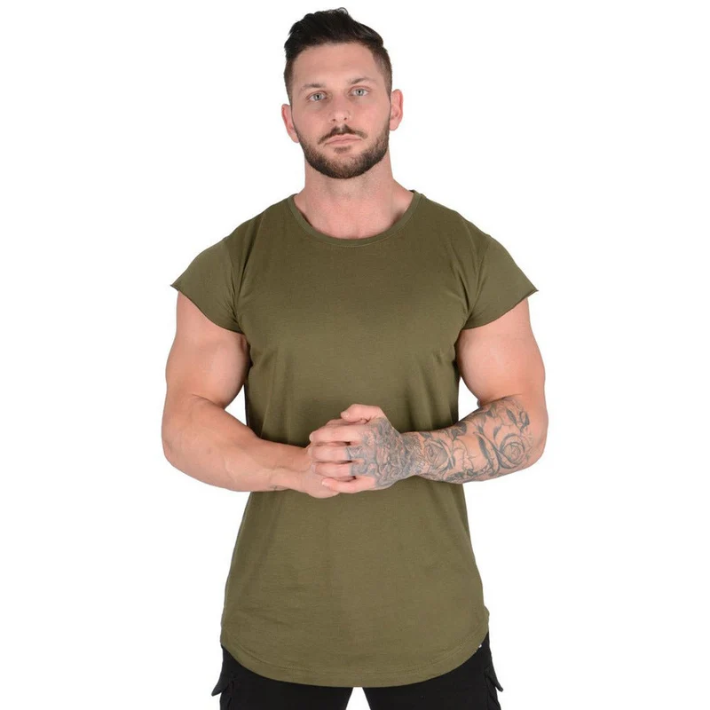 T Shirt Herren | Oversized Curved-Hem für Gym & Alltag