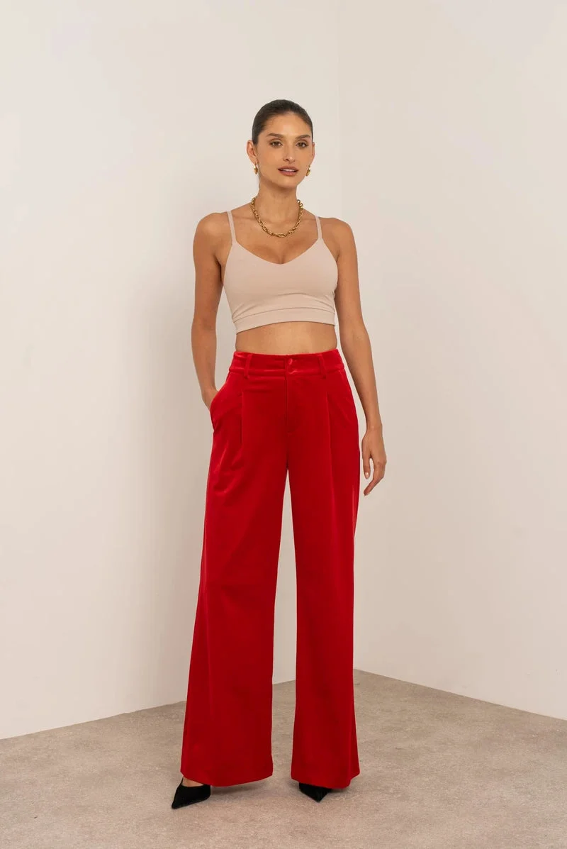 Weite Hose Damen | Samt-Palazzo & Eleganter High-Waist-Schnitt