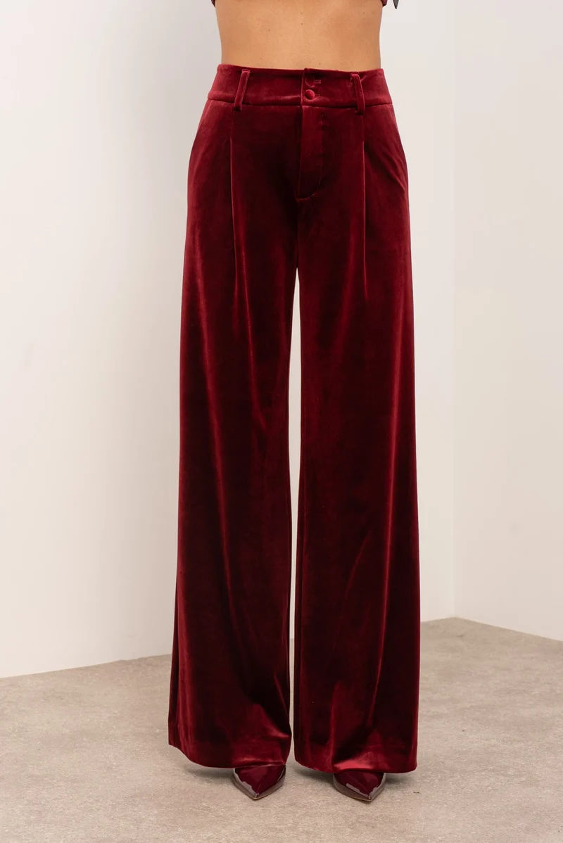 Weite Hose Damen | Samt-Palazzo & Eleganter High-Waist-Schnitt