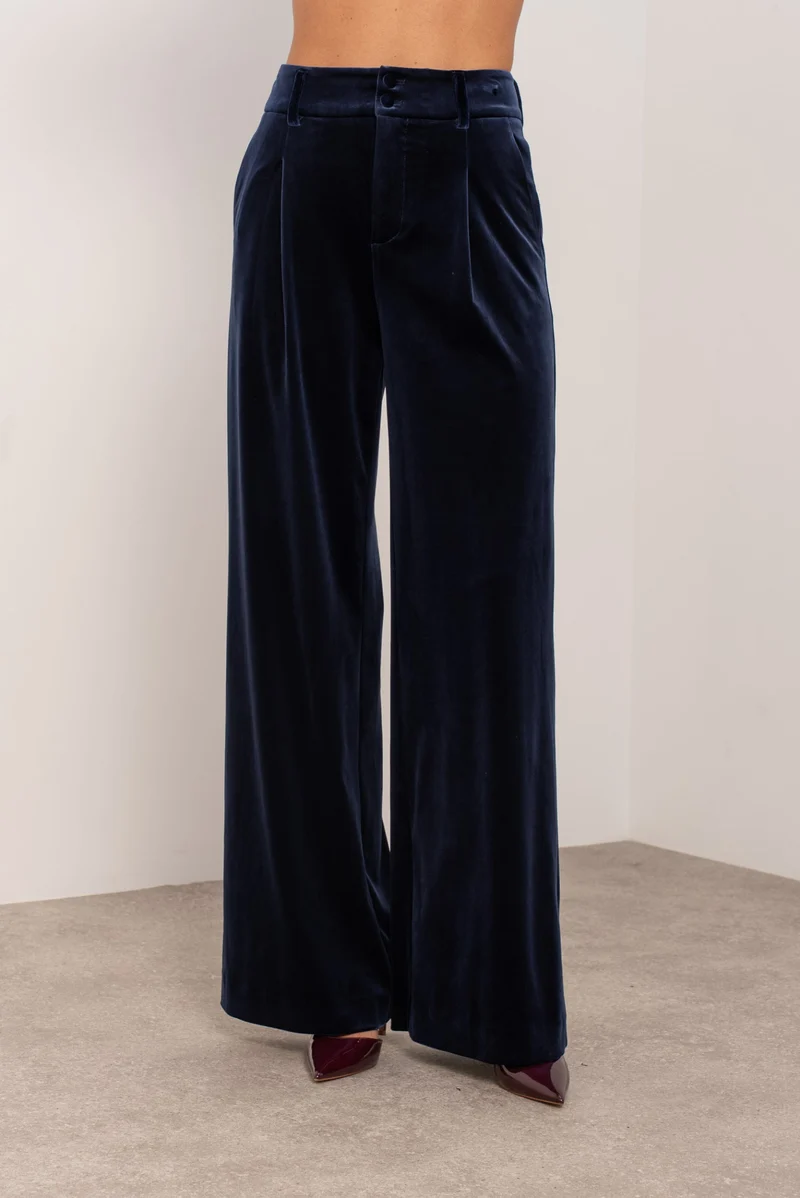 Weite Hose Damen | Samt-Palazzo & Eleganter High-Waist-Schnitt