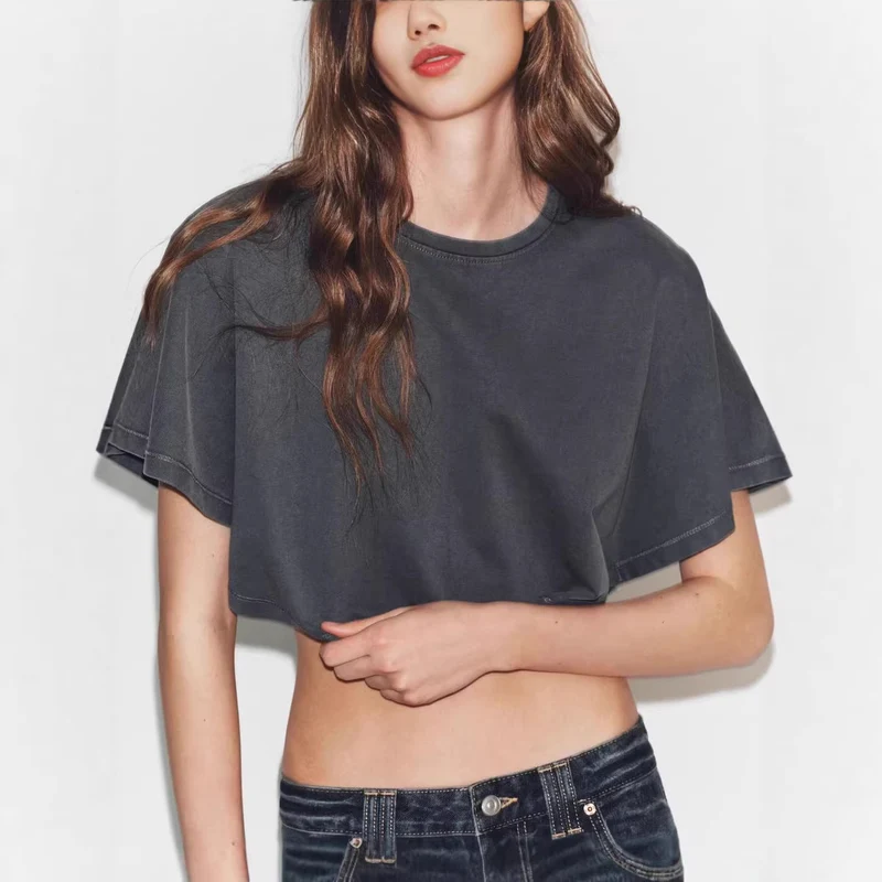 Cropped Top Shirt Damen | Oversized & Vintage Look