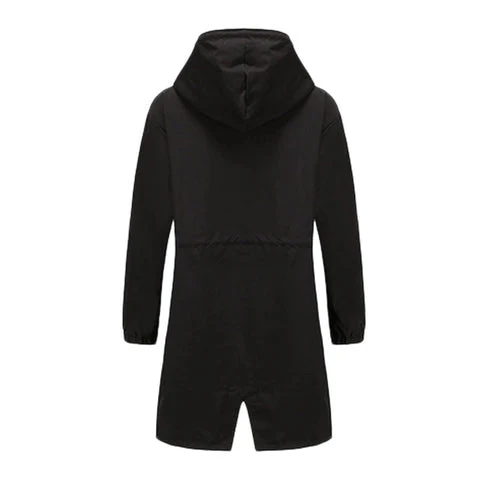 Übergangsjacke Damen | Lange Jacke Damen | Kapuze & Knopfleiste für flexiblen Schutz