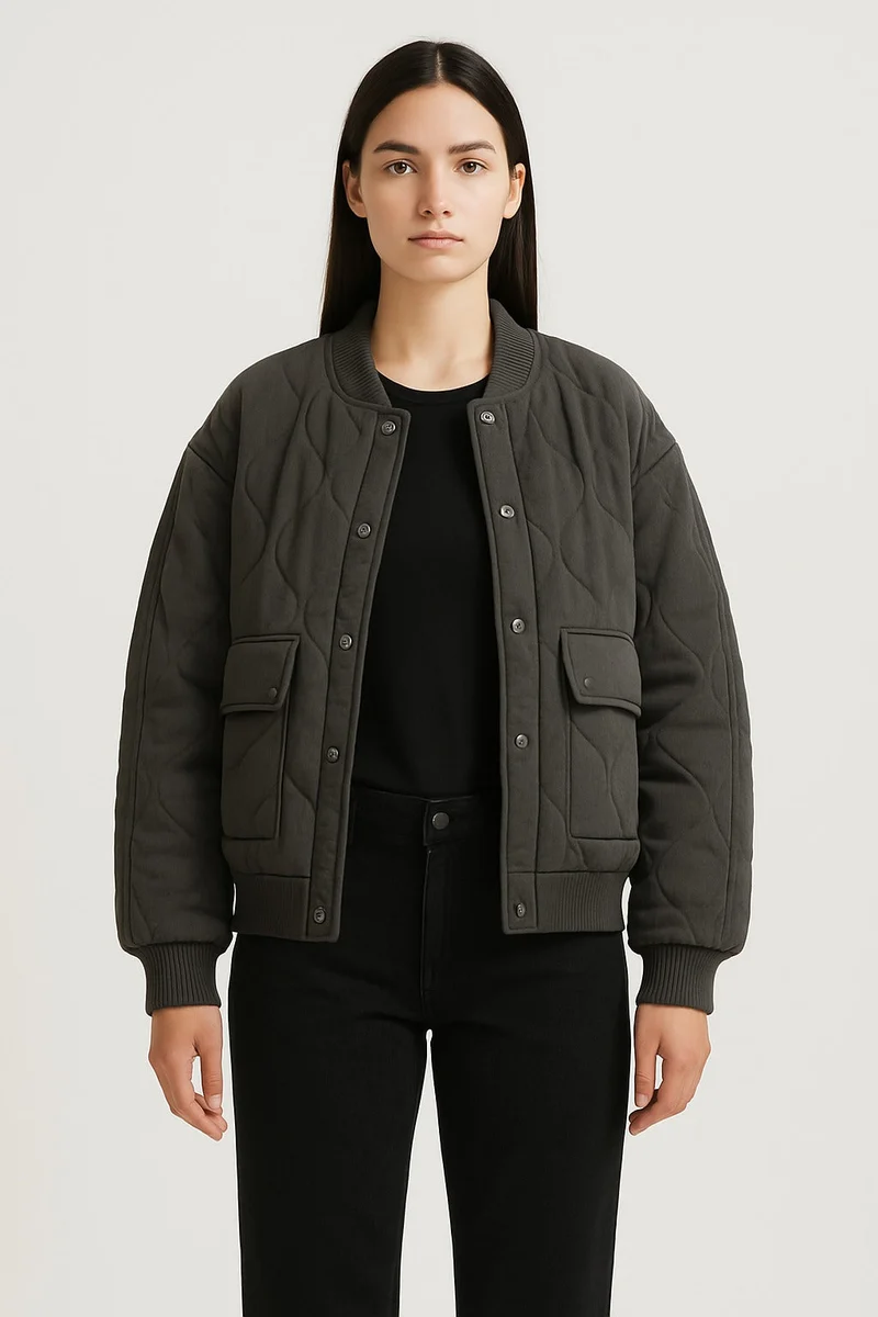 Übergangsjacke Damen | Steppjacke Damen | Druckknöpfe & sichere Pattentaschen
