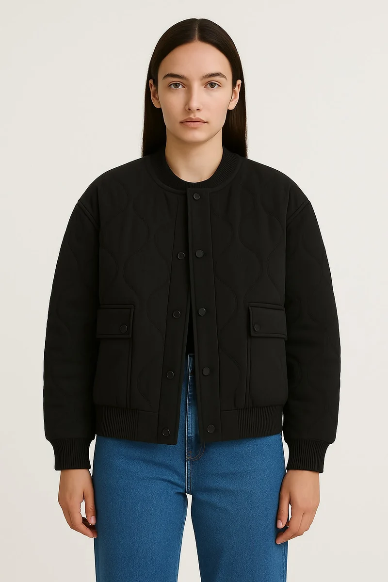 Übergangsjacke Damen | Steppjacke Damen | Druckknöpfe & sichere Pattentaschen