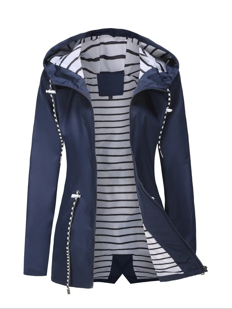 Übergangsjacke Damen | Regenjacke Damen | Kapuze & versetzter Zipper für flexiblen Schutz
