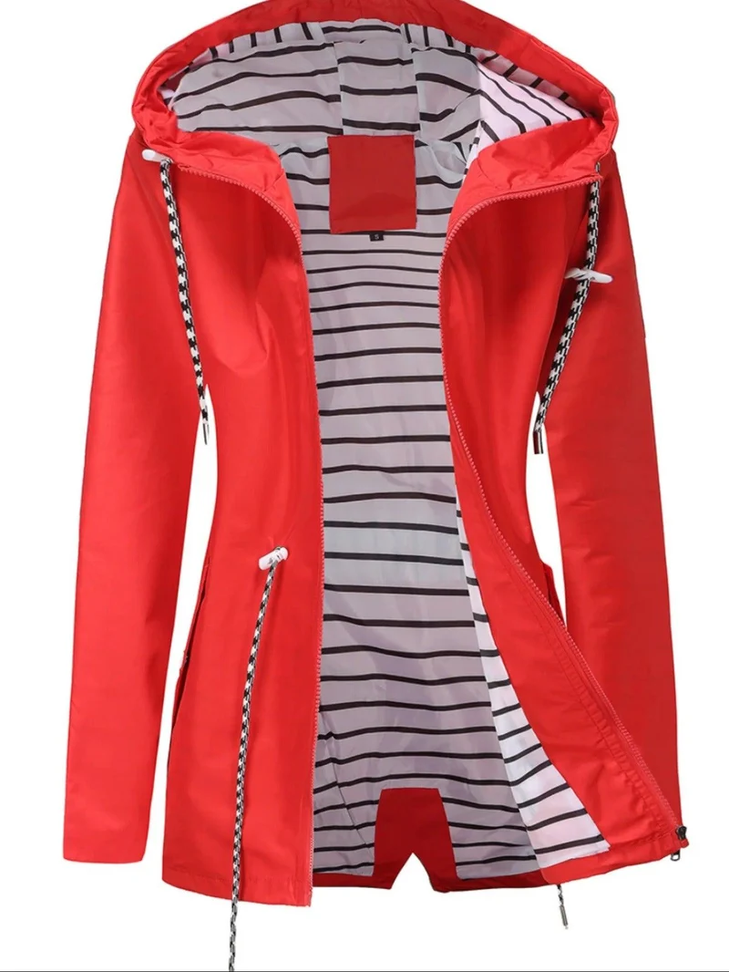 Übergangsjacke Damen | Regenjacke Damen | Kapuze & versetzter Zipper für flexiblen Schutz