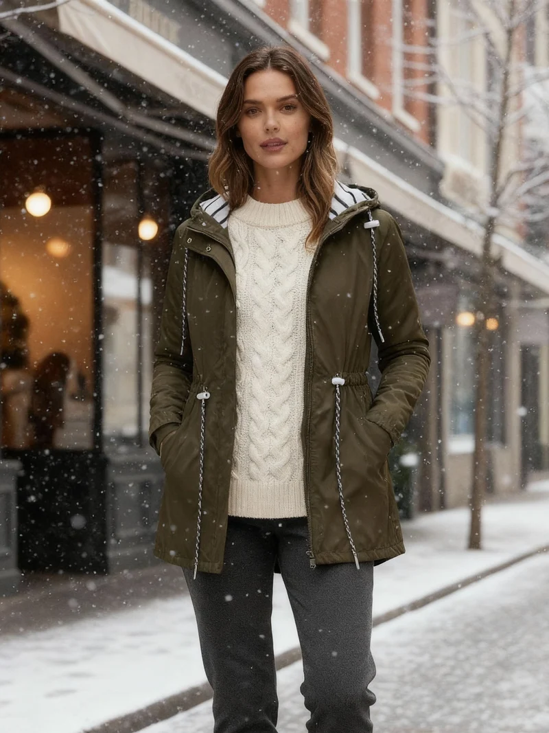 Übergangsjacke Damen | Regenjacke Damen | Kapuze & versetzter Zipper für flexiblen Schutz