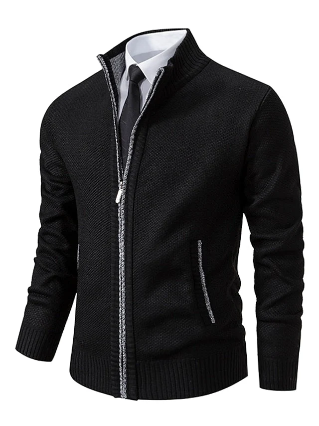 Cardigan Herren | Zip-up Reißverschluss & Angenehm Warm
