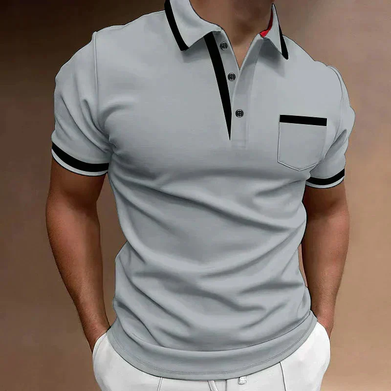 Poloshirt Herren | Brusttasche & Kontrastkragen