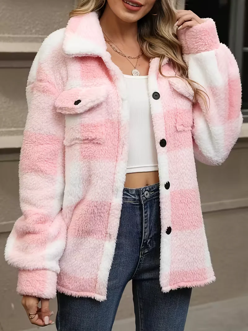 Elisa | Kuschelige Karo Fleecejacke Damen Stil