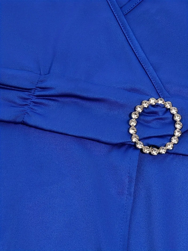 Nora | V-Ausschnitt Midikleid Asymmetrischer Saum
