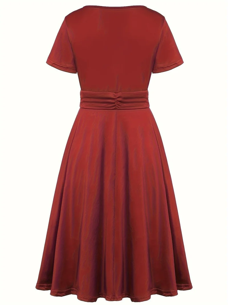 Nora | V-Ausschnitt Midikleid Asymmetrischer Saum