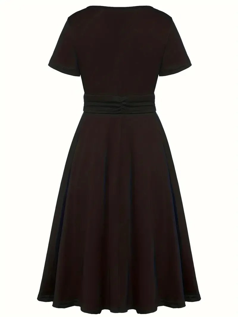 Nora | V-Ausschnitt Midikleid Asymmetrischer Saum