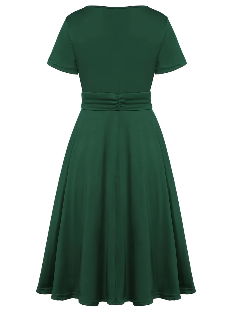 Nora | V-Ausschnitt Midikleid Asymmetrischer Saum