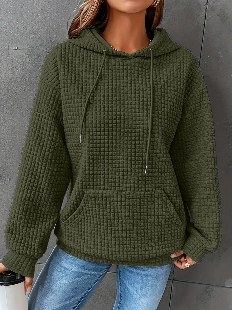 Mila | Waffelstrick Kapuzenpullover Damen