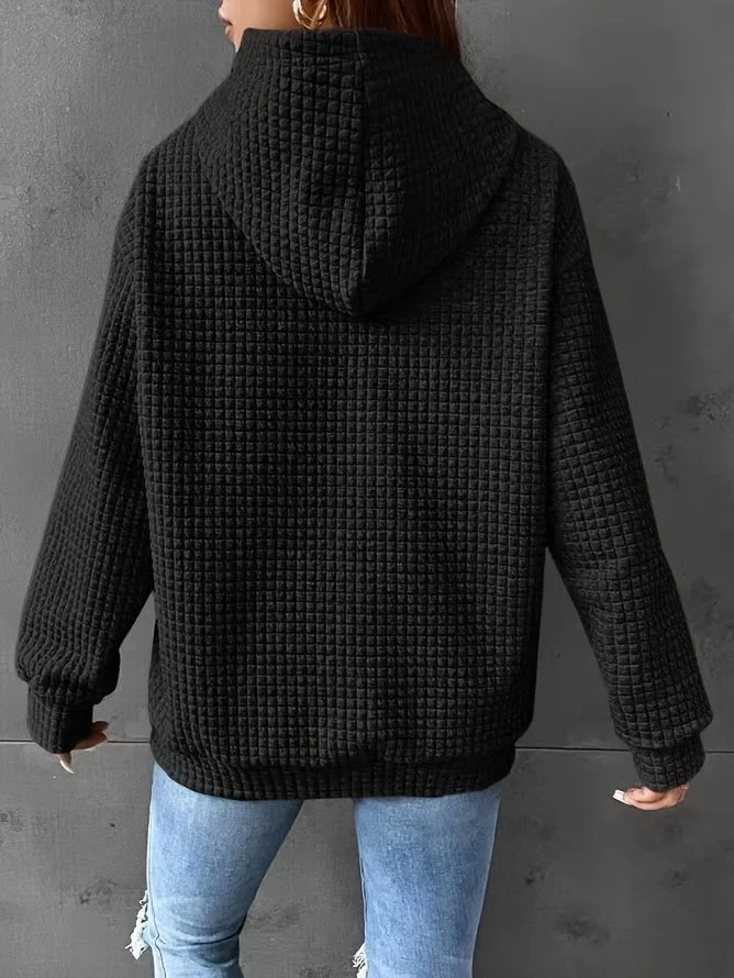 Mila | Waffelstrick Kapuzenpullover Damen