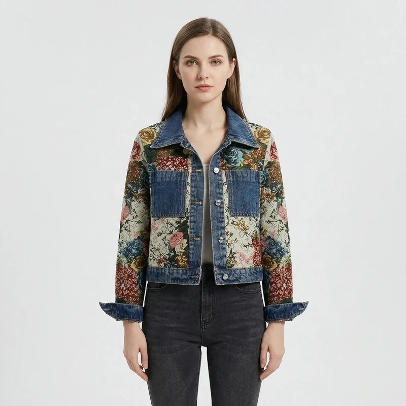 Denim Jacke Damen | Gekürzter Schnitt & Statement-Druck