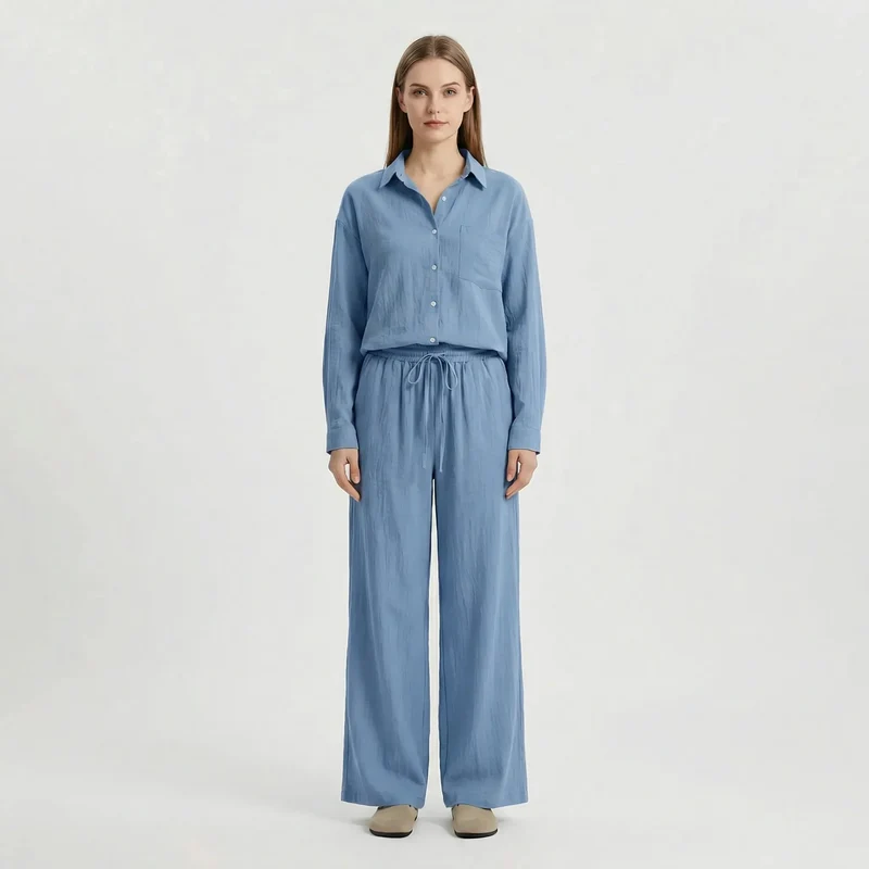 Zweiteiliger Set Damen | Oversized Schnitt & bequemer Kordelbund